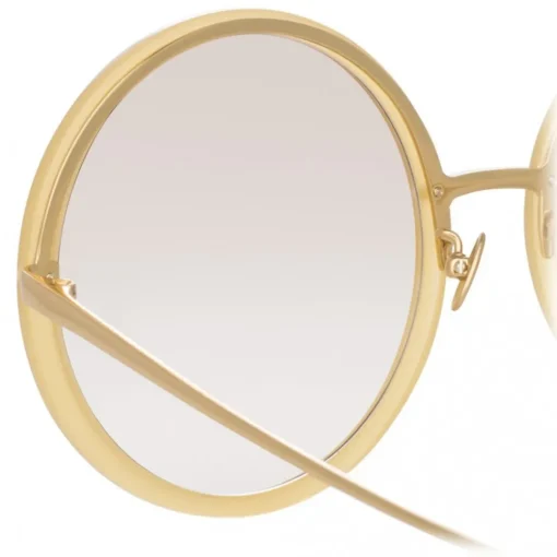 Linda Farrow - 457 C33 Round Sunglasses - Yellow Gold - Eyewear - Avvenice^ Sunglasses & Eyewear