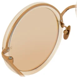Linda Farrow - 239 C57 Round Sunglasses - Milky Peach - Eyewear - Avvenice^ Sunglasses & Eyewear