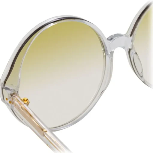 Linda Farrow - 657 C10 Round Sunglasses - Clear - Eyewear - Avvenice^ Sunglasses & Eyewear