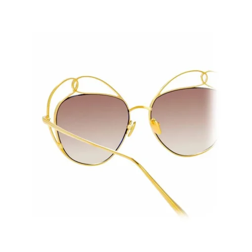 Linda Farrow - 853 C4 Round Sunglasses - Yellow Gold - Eyewear - Avvenice^ Sunglasses & Eyewear
