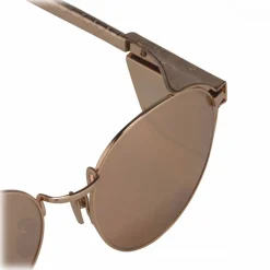 Linda Farrow - 300 C10 Round Sunglasses - Rose Gold - Eyewear - Avvenice