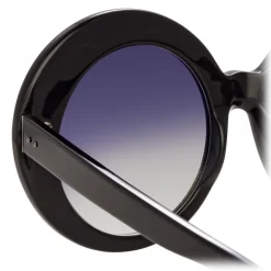 Linda Farrow - 468 C14 Round Sunglasses - Black - Eyewear - Avvenice
