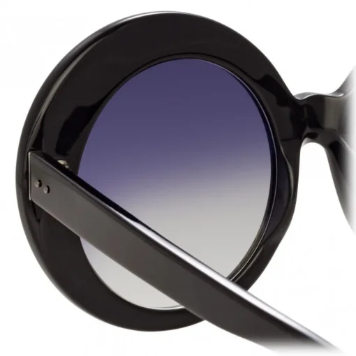 Linda Farrow - 468 C14 Round Sunglasses - Black - Eyewear - Avvenice