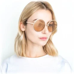 Linda Farrow - 662 C5 Round Sunglasses - Rose Gold - Eyewear - Avvenice