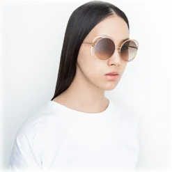 Linda Farrow - 659 C5 Round Sunglasses - Rose Gold - Eyewear - Avvenice