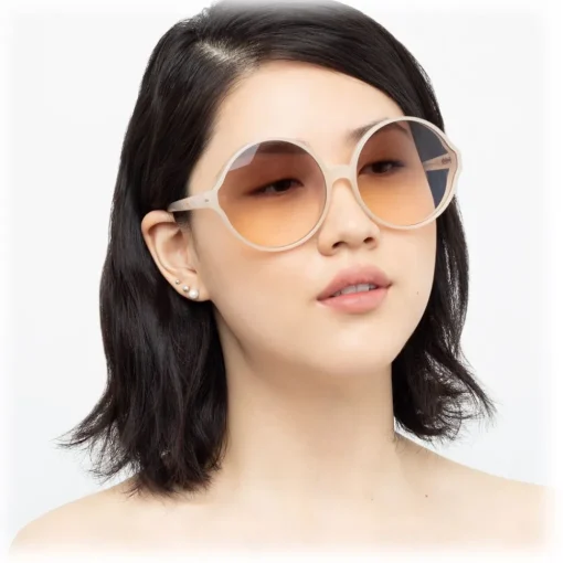 Linda Farrow - 657 C15 Round Sunglasses - Milky Pink - Eyewear - Avvenice