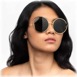 Linda Farrow - 851 C4 Round Sunglasses - Yellow Gold - Eyewear - Avvenice