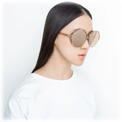 Linda Farrow - 657 C5 Round Sunglasses - Ash - Eyewear - Avvenice