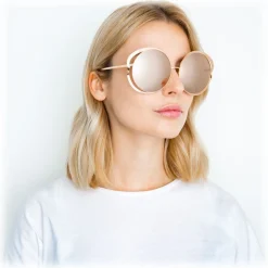 Linda Farrow - 660 C3 Round Sunglasses - Full Rose Gold - Eyewear - Avvenice^ Sunglasses & Eyewear