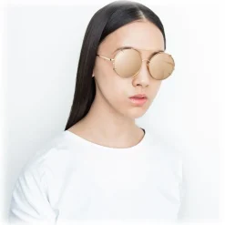 Linda Farrow - 647 C1 Round Sunglasses - Yellow Gold - Eyewear - Avvenice^ Sunglasses & Eyewear