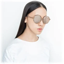 Linda Farrow - 650 C4 Round Sunglasses - Ash - Eyewear - Avvenice^ Sunglasses & Eyewear
