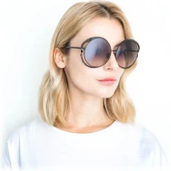 Linda Farrow - 660 C6 Round Sunglasses - Nickel - Eyewear - Avvenice