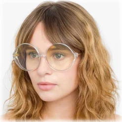 Linda Farrow - 657 C10 Round Sunglasses - Clear - Eyewear - Avvenice^ Sunglasses & Eyewear