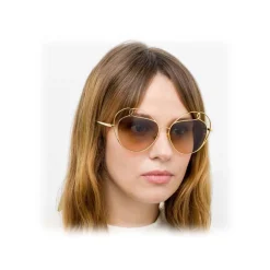 Linda Farrow - 853 C4 Round Sunglasses - Yellow Gold - Eyewear - Avvenice^ Sunglasses & Eyewear