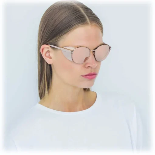 Linda Farrow - 300 C10 Round Sunglasses - Rose Gold - Eyewear - Avvenice