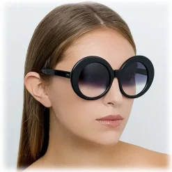 Linda Farrow - 468 C14 Round Sunglasses - Black - Eyewear - Avvenice