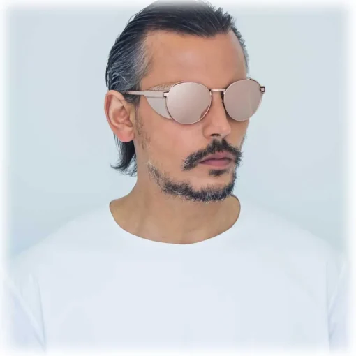 Linda Farrow - 300 C10 Round Sunglasses - Rose Gold - Eyewear - Avvenice