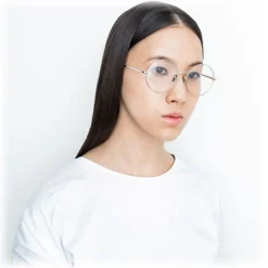 Linda Farrow - 647 C2 Round Sunglasses - White Gold - Eyewear - Avvenice