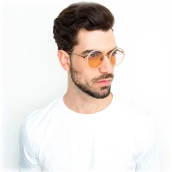 Linda Farrow - 239 C57 Round Sunglasses - Milky Peach - Eyewear - Avvenice^ Sunglasses & Eyewear