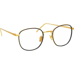 Linda Farrow - 719 C1 Square Optical Frames - Yellow Gold & Black - Eyewear - Avvenice^ Sunglasses & Eyewear