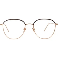 Linda Farrow - 819 C10 Square Optical Frames - Optical Lens in Rose Gold Frame - Eyewear - Avvenice^ Sunglasses & Eyewear