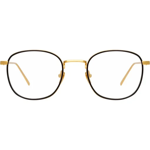 Linda Farrow - 719 C1 Square Optical Frames - Yellow Gold & Black - Eyewear - Avvenice^ Sunglasses & Eyewear