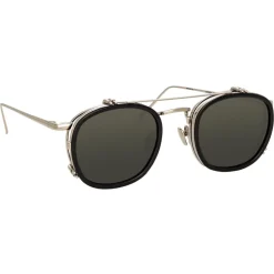 Linda Farrow - 743 C3 Square Sunglasses - Black - Eyewear - Avvenice