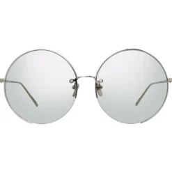 Linda Farrow - 626 C6 Square Sunglasses - White Gold - Eyewear - Avvenice