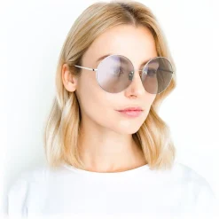 Linda Farrow - 626 C6 Square Sunglasses - White Gold - Eyewear - Avvenice