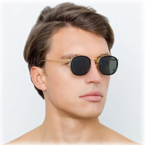 Linda Farrow - 743 C1 Square Sunglasses - Black - Eyewear - Avvenice