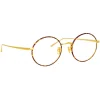 Linda Farrow - Adams Oval Optical Glasses in Yellow Gold Tortoiseshell - LFL925C5OPT - Eyewear - Avvenice^ Sunglasses