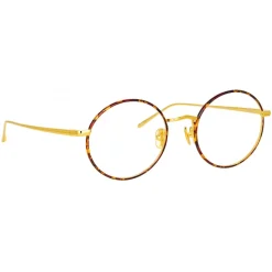 Linda Farrow - Adams Oval Optical Glasses in Yellow Gold Tortoiseshell - LFL925C5OPT - Eyewear - Avvenice^ Sunglasses