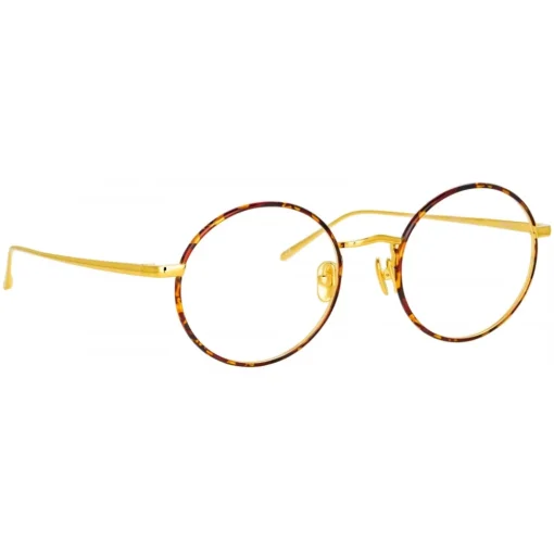 Linda Farrow - Adams Oval Optical Glasses in Yellow Gold Tortoiseshell - LFL925C5OPT - Eyewear - Avvenice^ Sunglasses