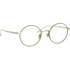 Linda Farrow - Adams Oval Optical Glasses in Light Gold Khaki - LFL925C6OPT - Eyewear - Avvenice