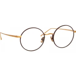 Linda Farrow - Adams Oval Optical Glasses in Rose Gold Brown - LFL925C4OPT - Eyewear - Avvenice^ Sunglasses