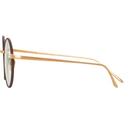 Linda Farrow - Adams Oval Optical Glasses in Rose Gold Brown - LFL925C4OPT - Eyewear - Avvenice^ Sunglasses