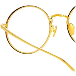 Linda Farrow - Adams Oval Optical Glasses in Yellow Gold Tortoiseshell - LFL925C5OPT - Eyewear - Avvenice^ Sunglasses