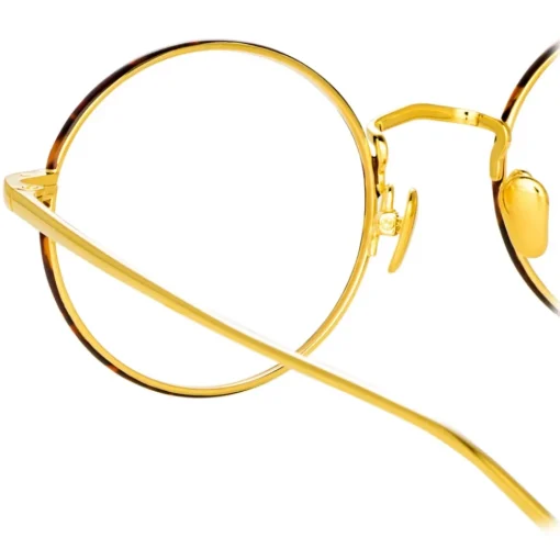 Linda Farrow - Adams Oval Optical Glasses in Yellow Gold Tortoiseshell - LFL925C5OPT - Eyewear - Avvenice^ Sunglasses