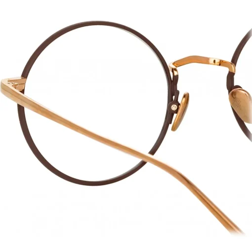 Linda Farrow - Adams Oval Optical Glasses in Rose Gold Brown - LFL925C4OPT - Eyewear - Avvenice^ Sunglasses