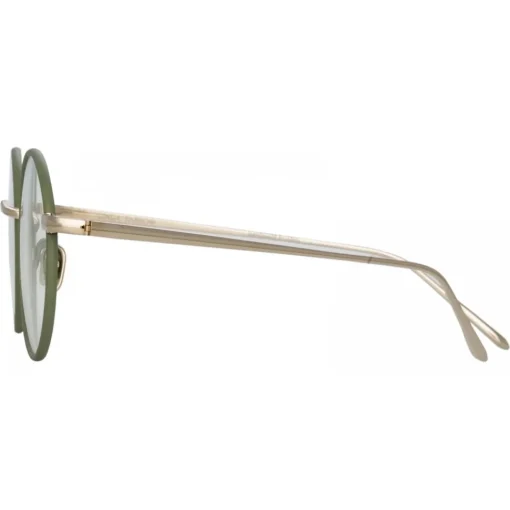 Linda Farrow - Adams Oval Optical Glasses in Light Gold Khaki - LFL925C6OPT - Eyewear - Avvenice