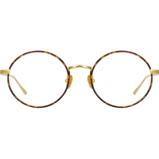 Linda Farrow - Adams Oval Optical Glasses in Yellow Gold Tortoiseshell - LFL925C5OPT - Eyewear - Avvenice^ Sunglasses
