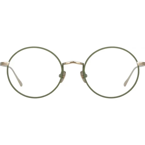 Linda Farrow - Adams Oval Optical Glasses in Light Gold Khaki - LFL925C6OPT - Eyewear - Avvenice