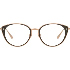 Linda Farrow - Alba Cat Eye Optical Glasses in Rose Gold - LFL1339C3OPT - Eyewear - Avvenice^ Sunglasses