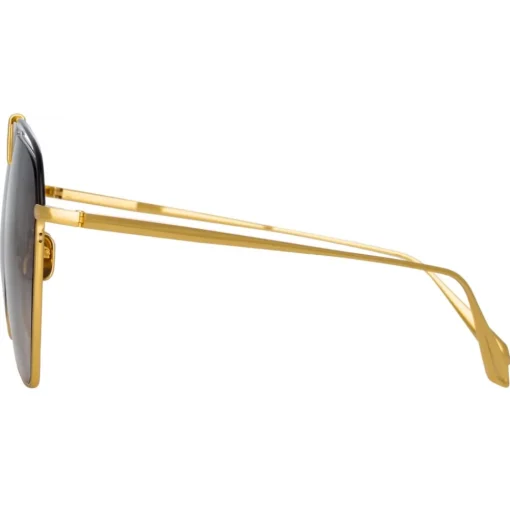 Linda Farrow - Alma Aviator Sunglasses in Yellow Gold - LFL1205C1SUN - Eyewear - Avvenice