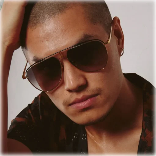 Linda Farrow - Alma Aviator Sunglasses in Rose Gold - LFL1205C2SUN - Eyewear - Avvenice^ Sunglasses