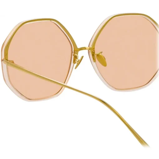 Linda Farrow - Alona Oversized Sunglasses in Peach - LFL901C6SUN - Eyewear - Avvenice^ Sunglasses