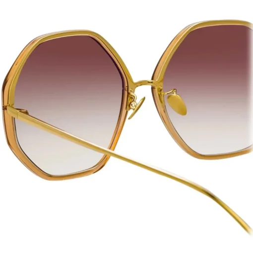 Linda Farrow - Alona Oversized Sunglasses in Brown - LFLC901C7SUN - Eyewear - Avvenice