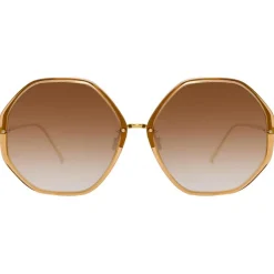 Linda Farrow - Alona Oversized Sunglasses in Brown - LFLC901C7SUN - Eyewear - Avvenice