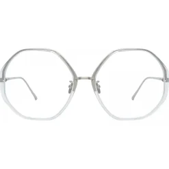 Linda Farrow - Alona Oversized Optical Glasses in Clear - LFL901C13OPT - Eyewear - Avvenice^ Sunglasses