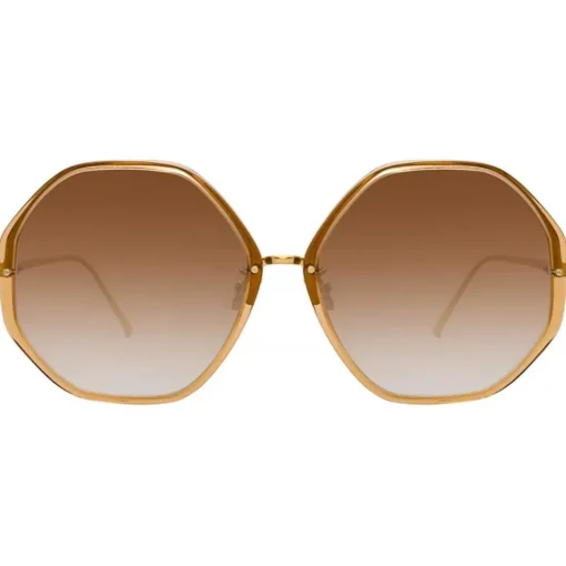 Linda Farrow - Alona Oversized Sunglasses in Brown - LFLC901C7SUN - Eyewear - Avvenice